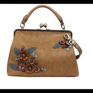Floral Vega leather satchel